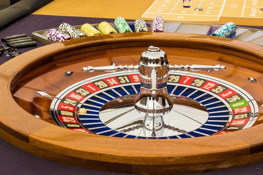 playing roulette in a casino
