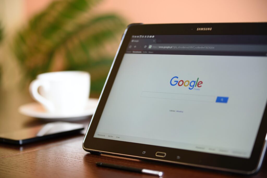 tablet on google page image