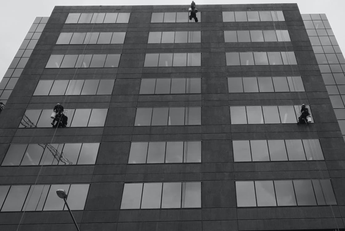 window cleaning on the skyscraper