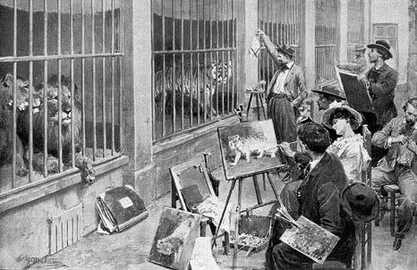 Artists painting the animals, 1902