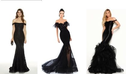 Designer Black Off-Shoulder Mermaid Dresses