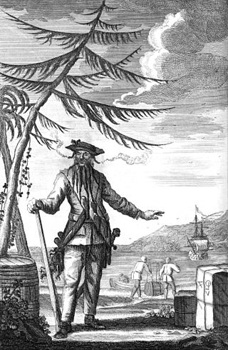 Blackbeard picture in black and white image