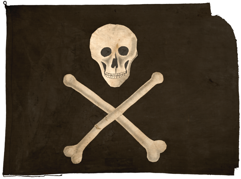 a Jolly Roger flag in 19th century image