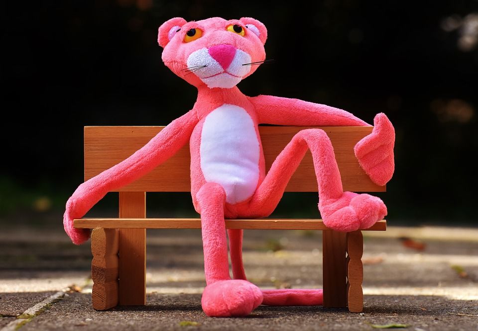 a Pink Panther stuffed toy