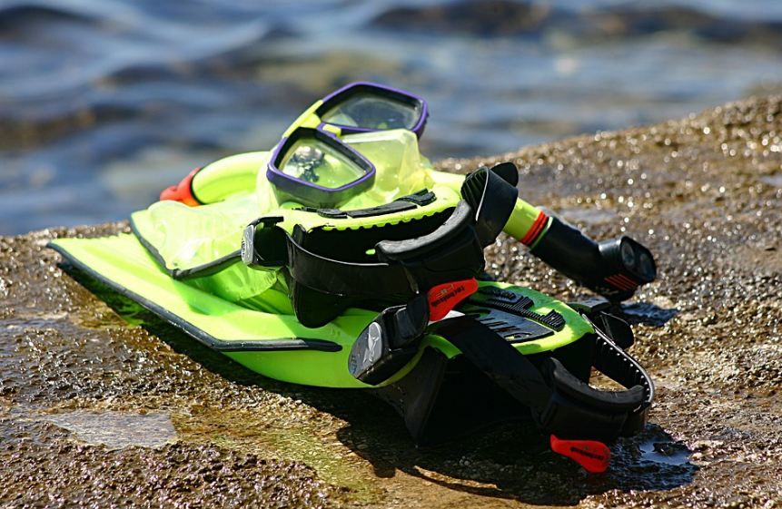 snorkel and other diving equipment