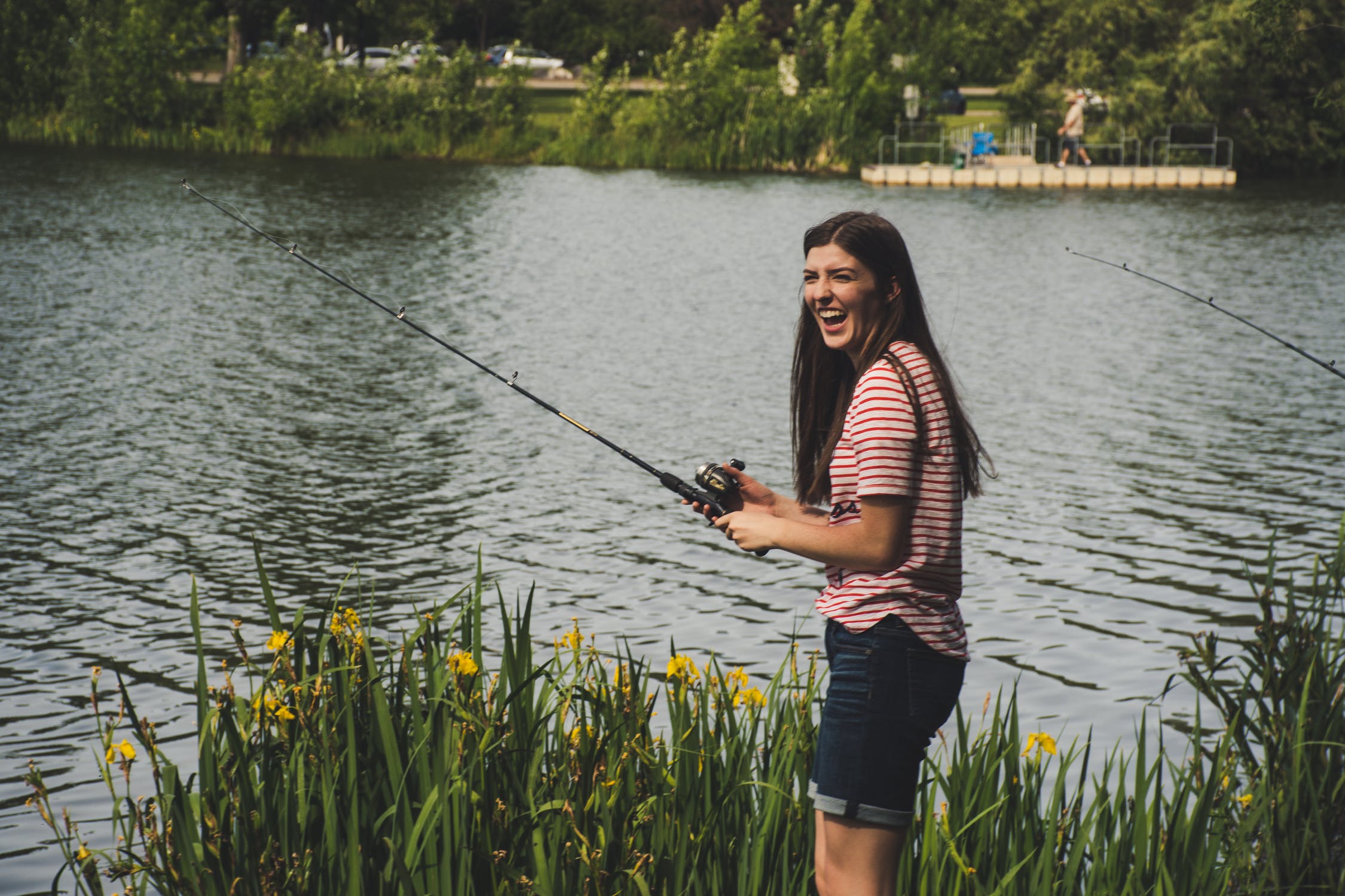 fishing rod woman