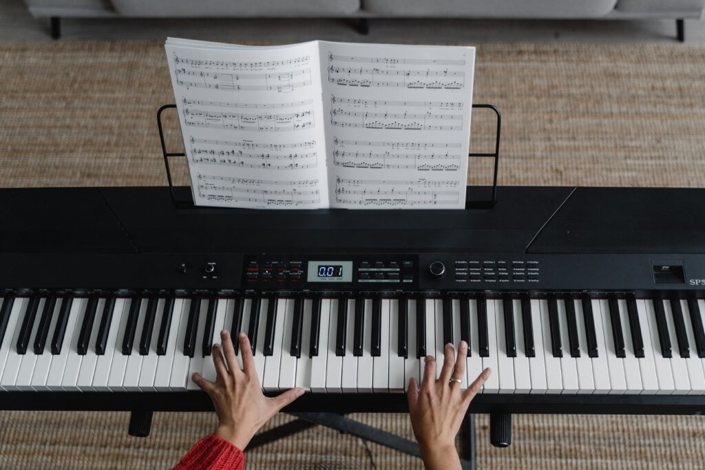 A person playing piano image