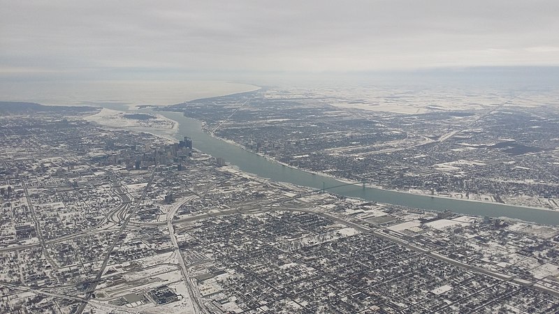 Aerial photo of Detroit taken on 11 January 2015