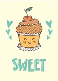 Sweet cake cartoon poster