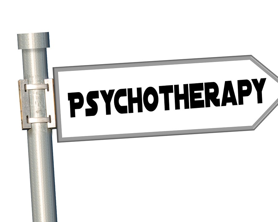 a sign that says psychotherapy