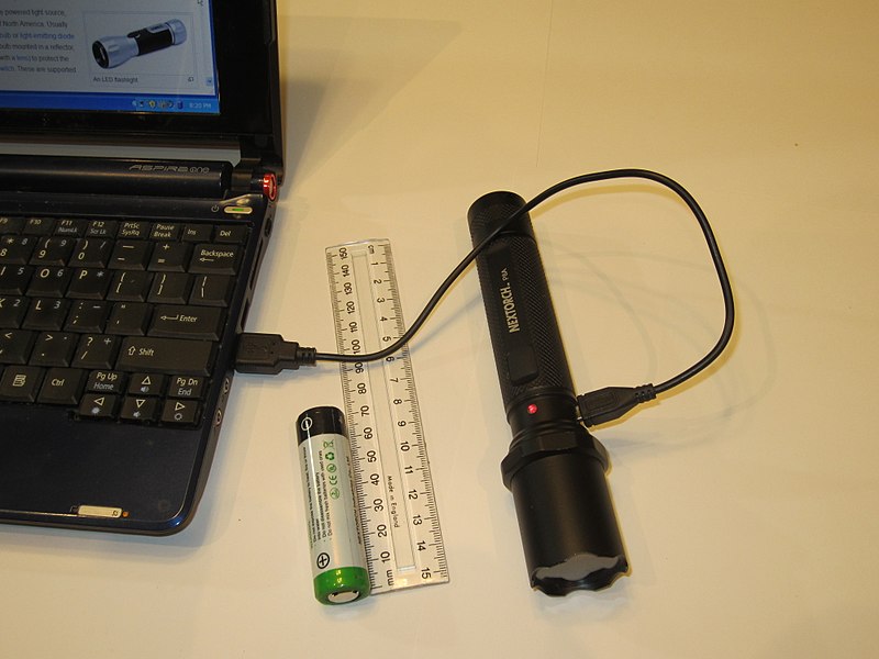 A rechargeable, programmable LED flashlight image