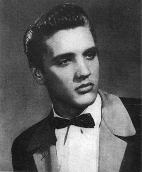 black and white photo of Elvis Presley