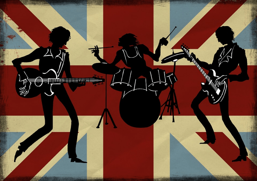 union jack and band silhouette