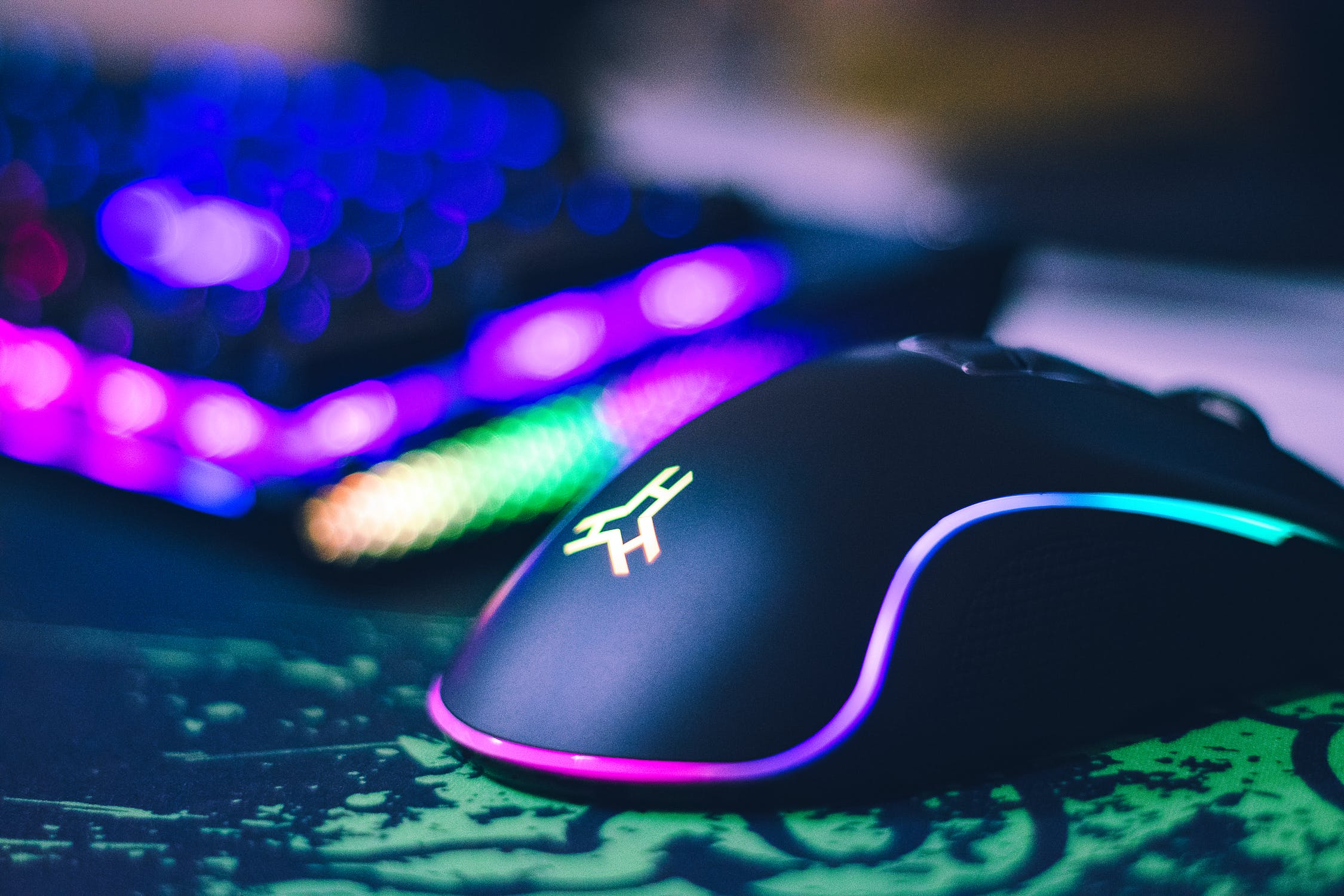 a gaming mouse with RGB light