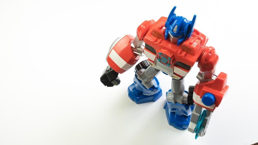 Figure toy of Playskool Optimus Prime from the Autobots Rescue Bots cartoon