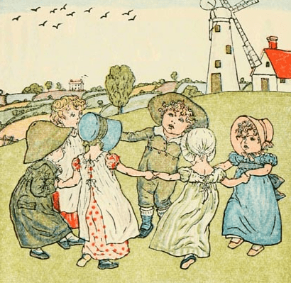 An illustration showing children playing the game.