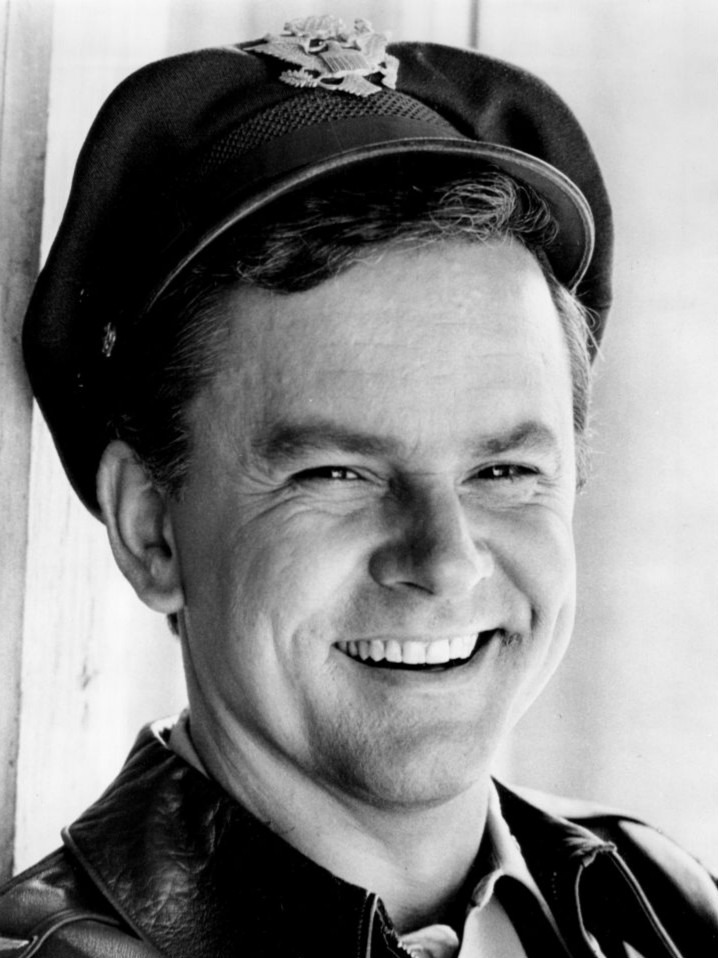 Photo of Bob Crane as Colonel Hogan from the television program Hogan's Heroes.
