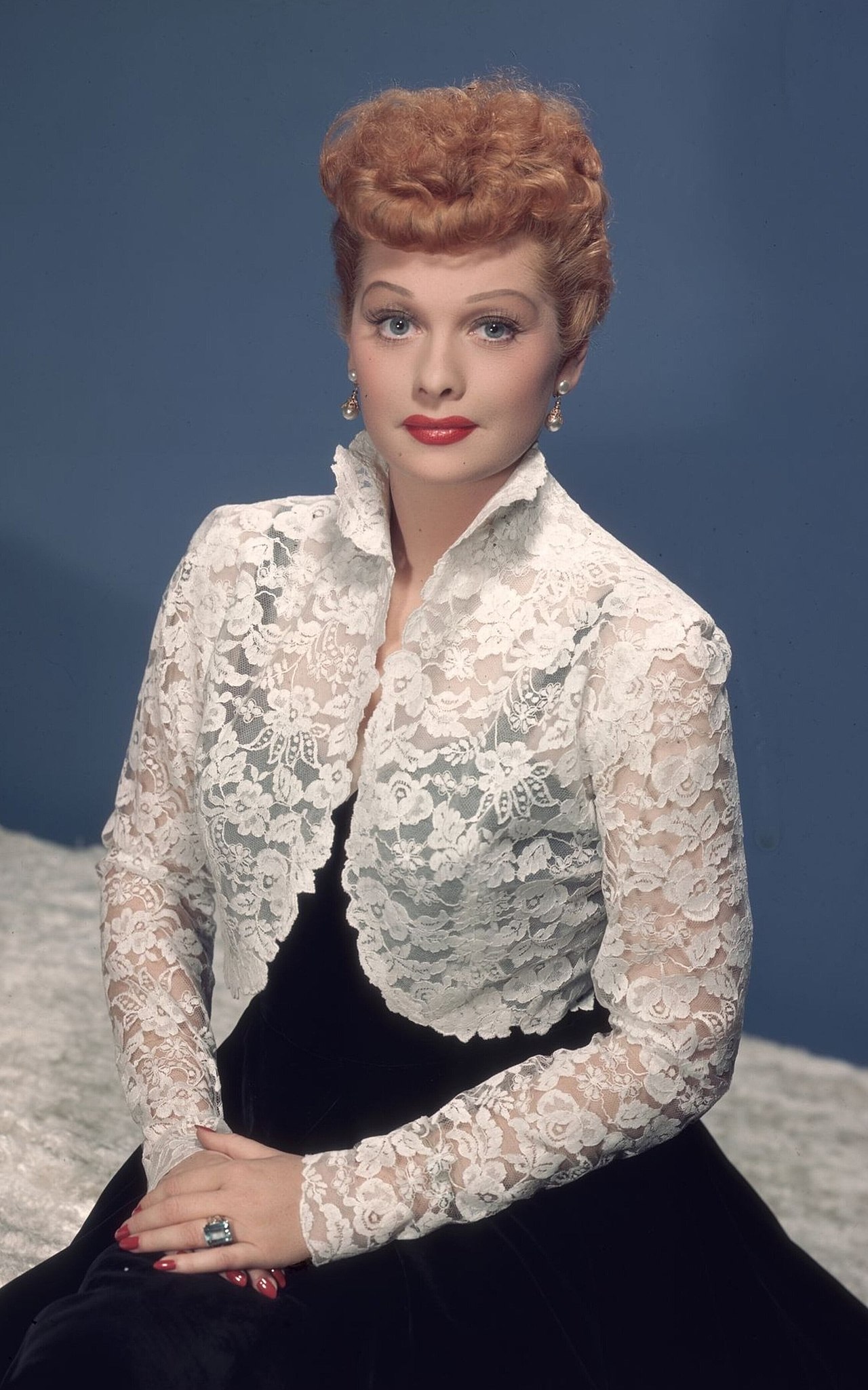 Lucille Ball in a 1955 film still, for I Love Lucy episode "Face to Face", aired on November 14, 1955.