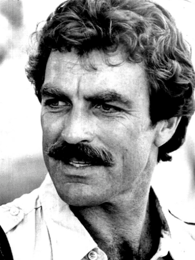 Tom Selleck posing for Magnum, P.I publicity photo in 1980.