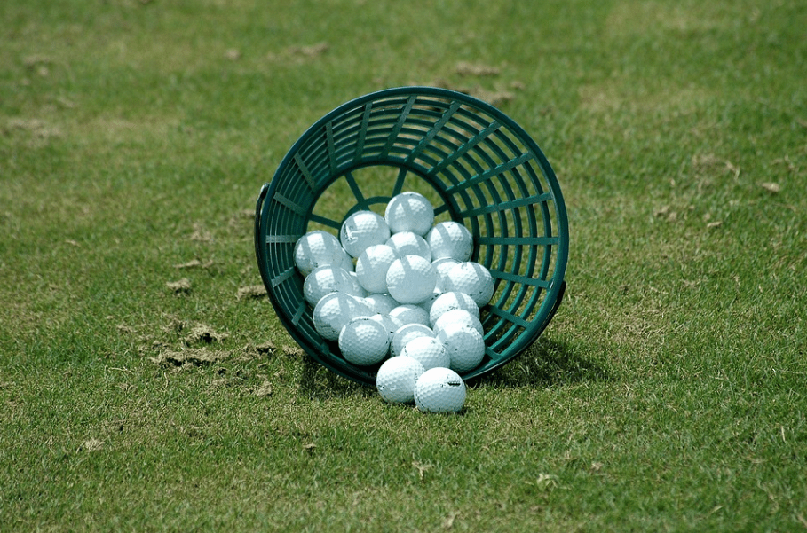 a basket of golf balls