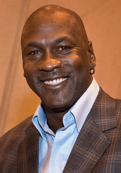 head and shoulders portrait of Michael Jordan