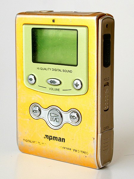 A closeup image of An MP Man MP3 player