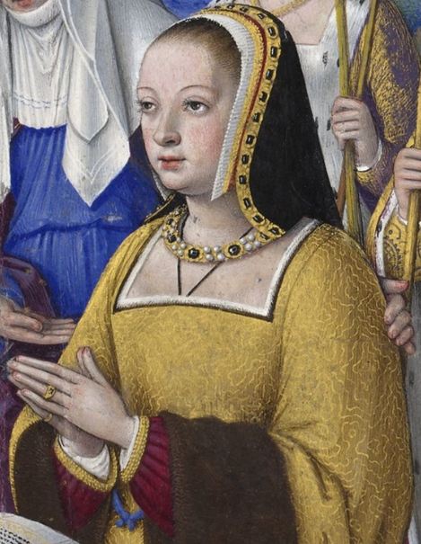 Detail of Anne of Brittany in prayer