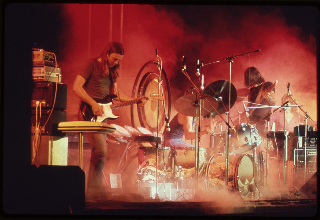 Pink Floyd performing on their early 1973 US tour, shortly before the release of The Dark Side of the Moon