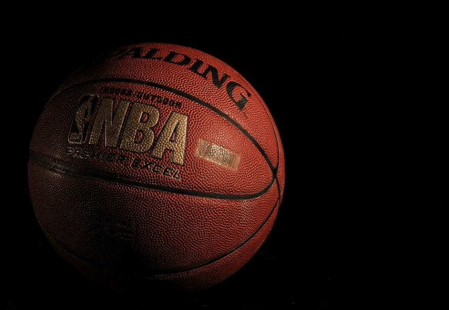 Spalding basketball with the word NBA on it