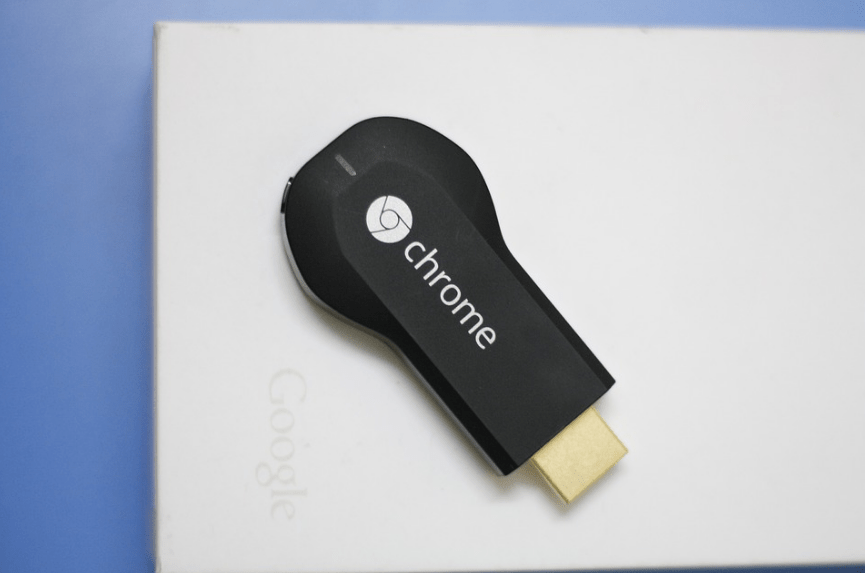 The Chromecast mini device.