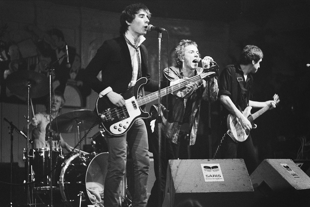 The Sex Pistols performing in Paradiso, 1977. From left: Paul Cook, Glen Matlock, Johnny Rotten and Steve Jones