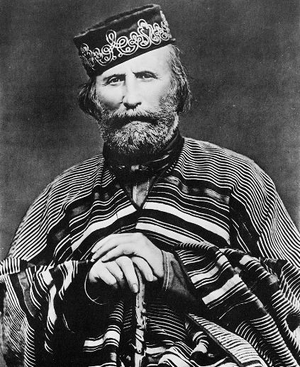 a black and white photo of Giuseppe Garibaldi
