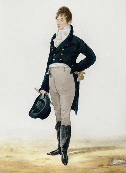 an 1805 caricature of Beau Brummell