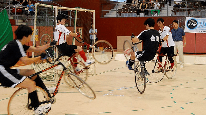 an intense game of cycle-ball