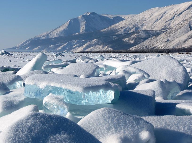 “blue” ice in Siberia