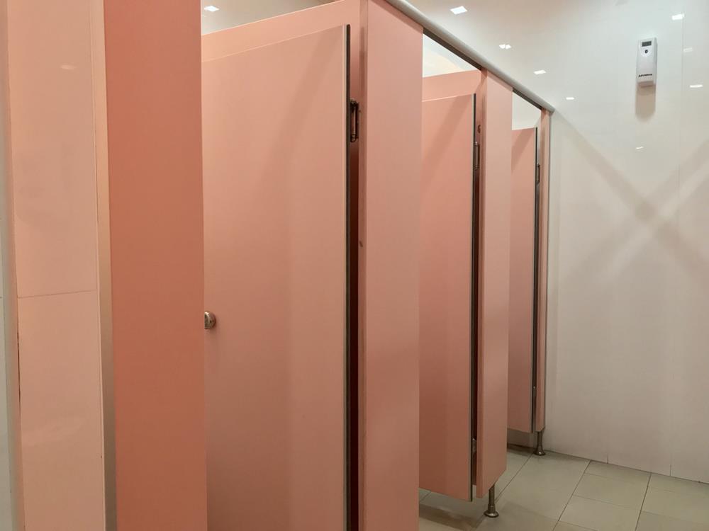 Colored bathroom partitions
