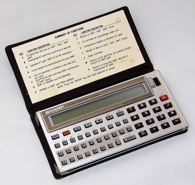 An image of A vintage Sharp Pocket Computer 
