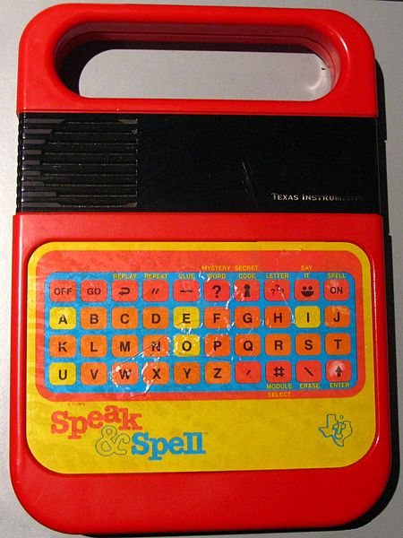 A 1987 version of Speak and Spell electronic game