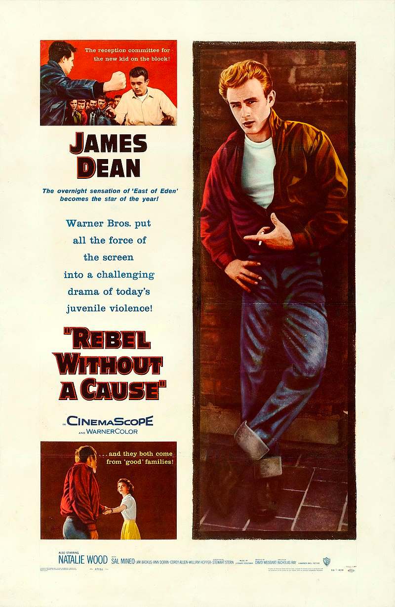 US theatrical release poster for the 1955 film Rebel Without a Cause