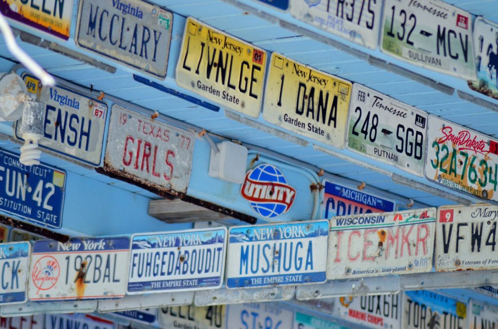 An Image of License plates from different States