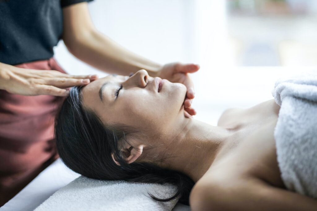 woman getting a head massage image