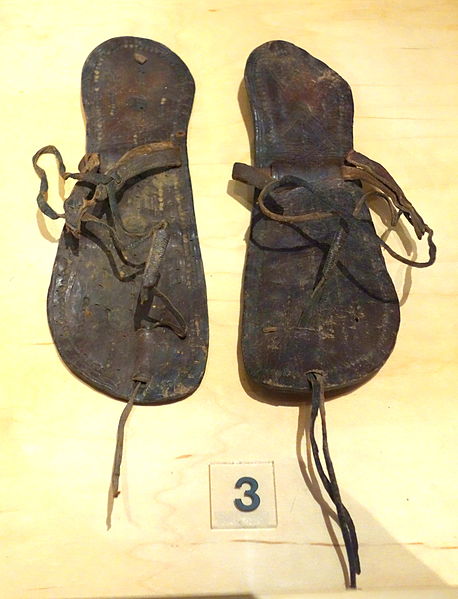 Egyptian sandals, leather, 400-600 AD - Bata Shoe Museum