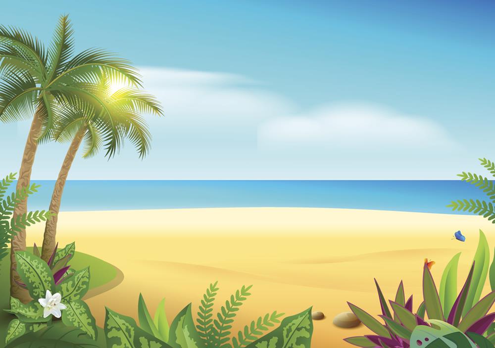 Tropical paradise island vector illustration
