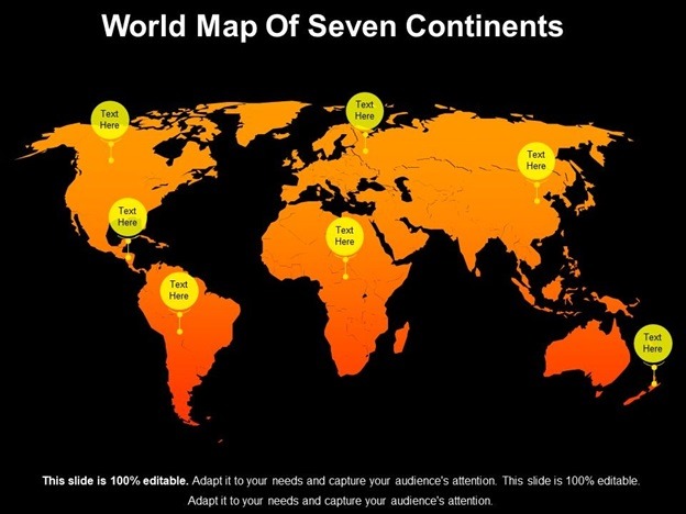 Template 2 World Map Of Seven Continents