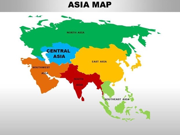 Template 3 Central Asia Continents PowerPoint maps