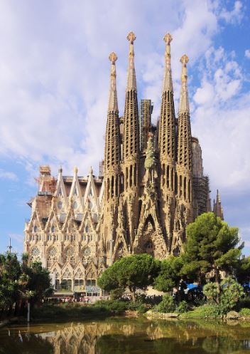 View of Sagrada Familia from Placa de Gaudi