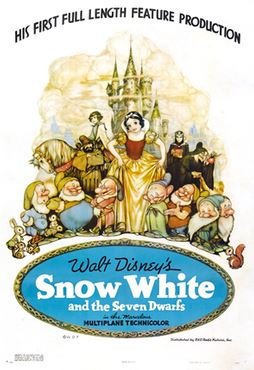 A film poster of snow white and the seven dwarfs