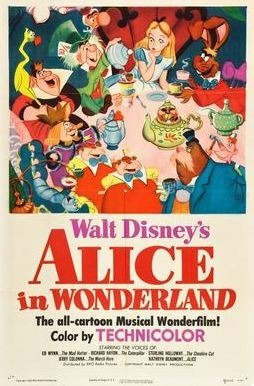 Alice in the wonderland movie poster.