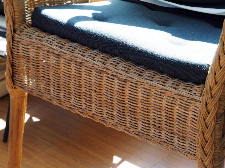 close-up to a rattan furniture