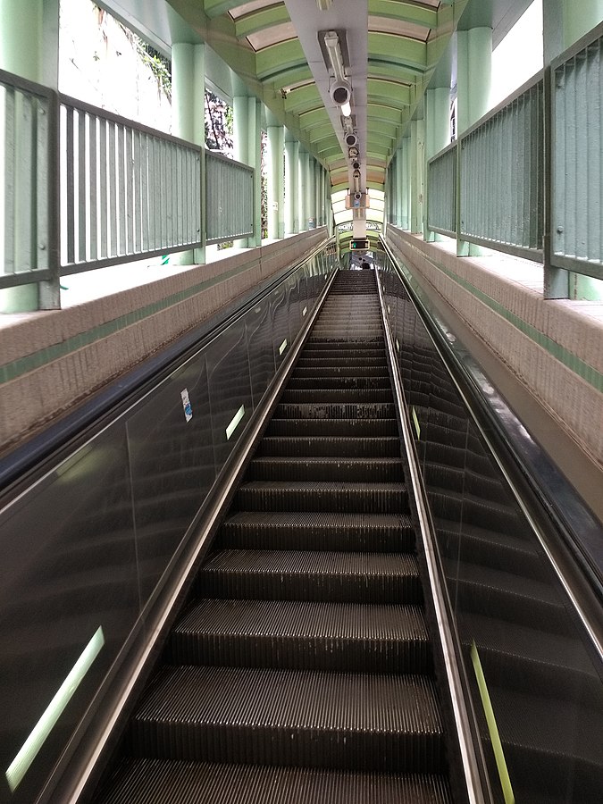 escalator inside Hong Kong's Central-Mid-Levels